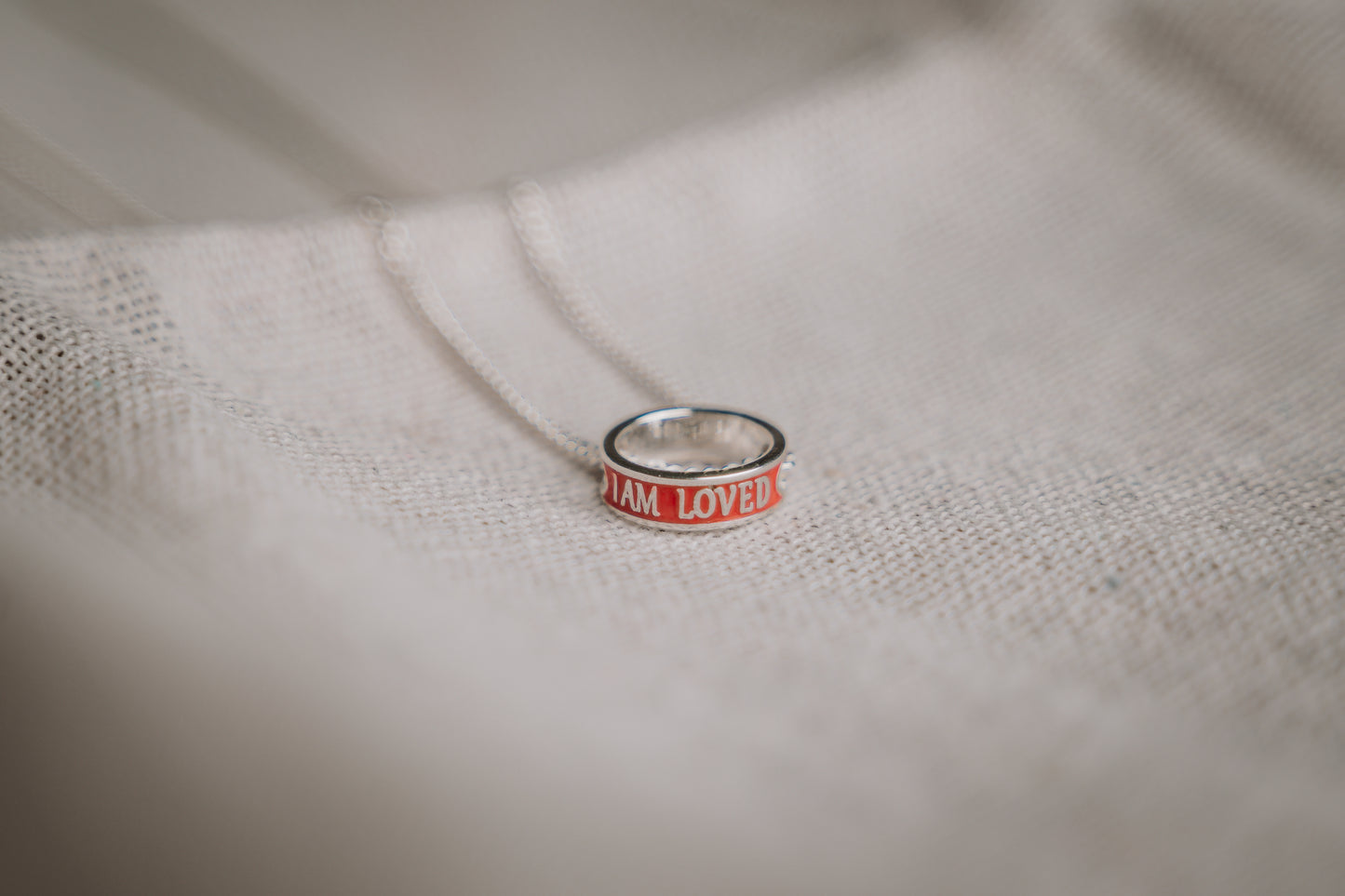 Silver enamelled pendant with chain