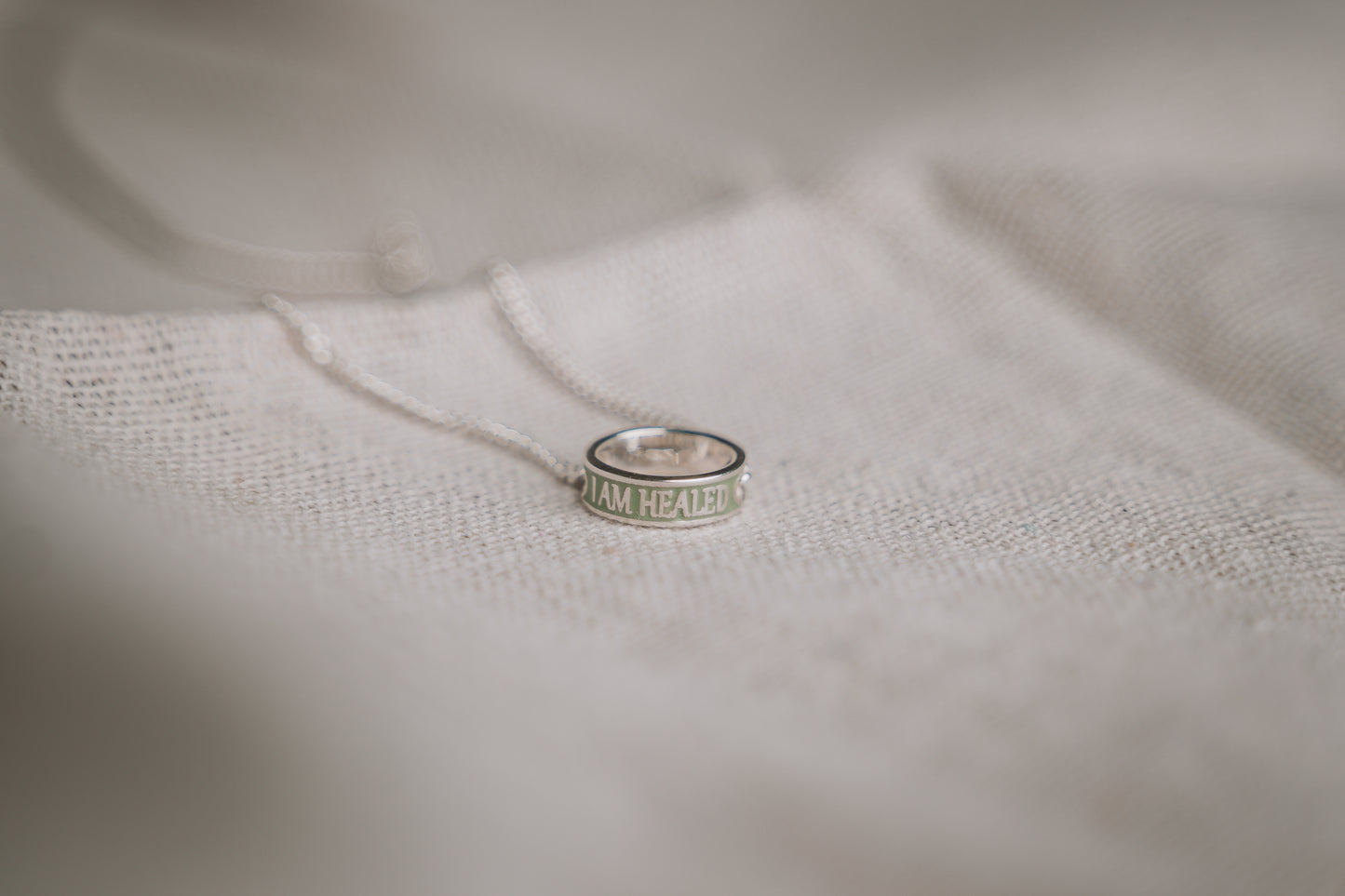 Silver enamelled pendant with chain